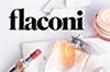 Flaconi Logo vor Kosmetikprodukten