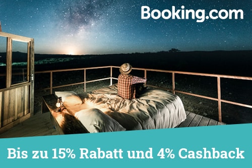 Bett unterm Nachthimmel - Symbolbild für Vorteile bei booking.com mit ISIC